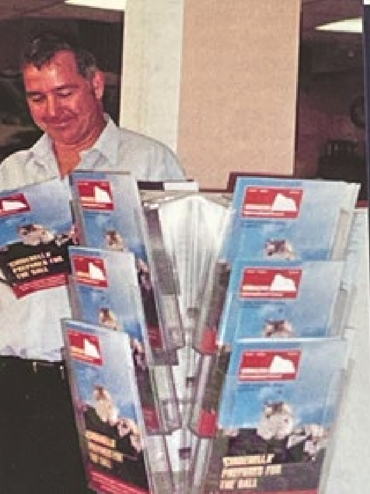 Early magazine distribution rack at the old Gibraltar airport